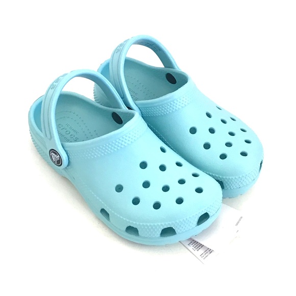CROCS Kids’ Classic Clog Kids Size C11 Unisex Slip On Mules Clogs Artic Blue NWT - Picture 1 of 16